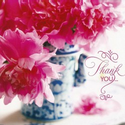 Roses in vase thank you card